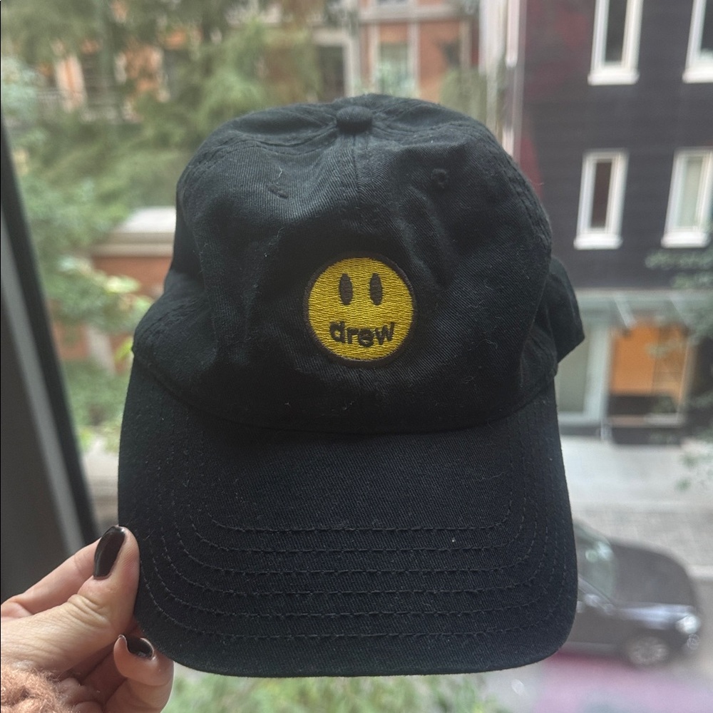Drew House Black Cap with Yellow Logo